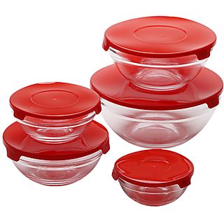 Set de 5 Boles Cristal + 5 Tapas Rojo Twister Renberg - RENBERG RB-4419-RD