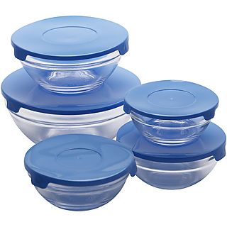 Set de 5 Boles Cristal + 5 Tapas Azul Twister Renberg - RENBERG RB-4419-BL