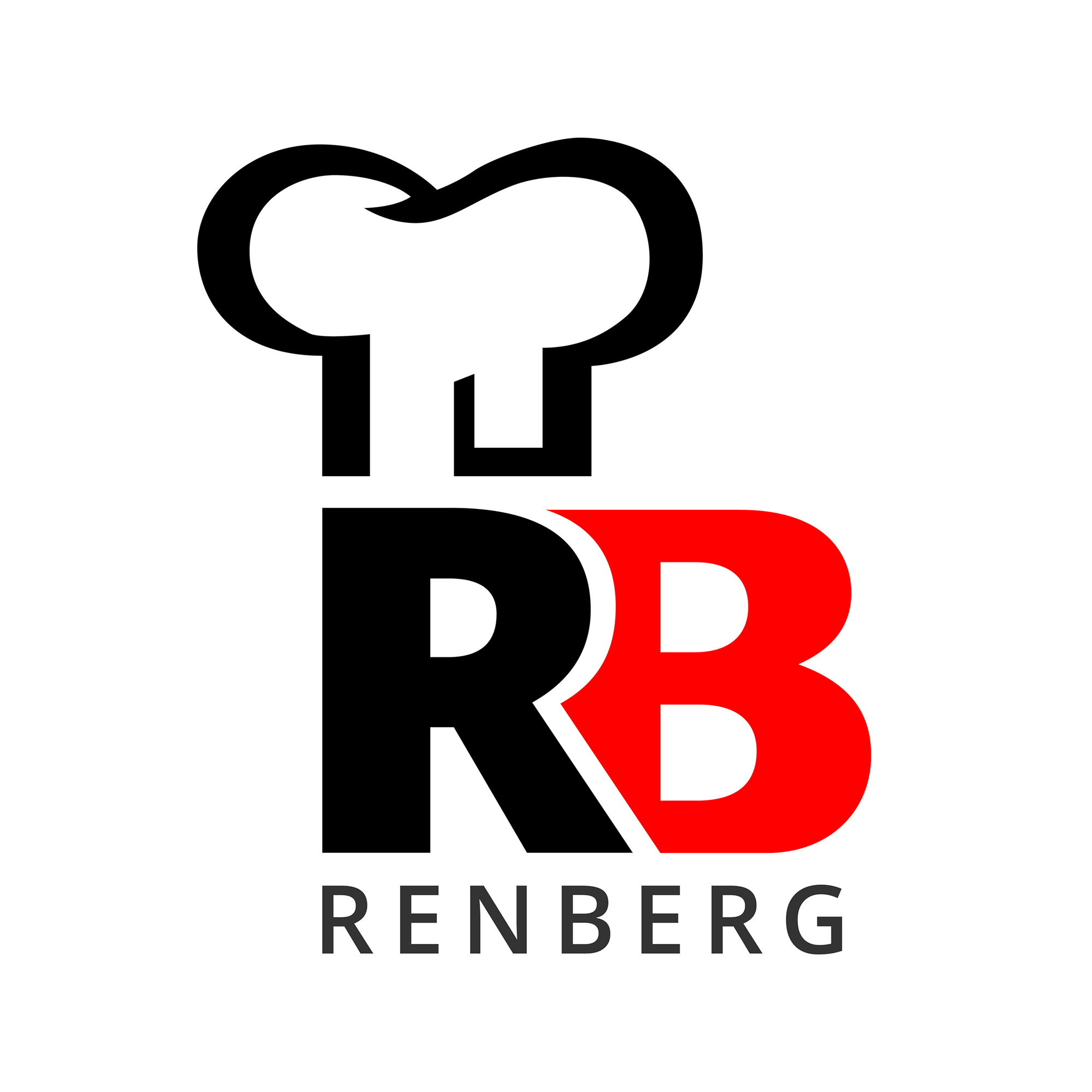 Logotipo RB con gorro de chef. El nombre de la marca 'RENBERG' está debajo del logotipo.