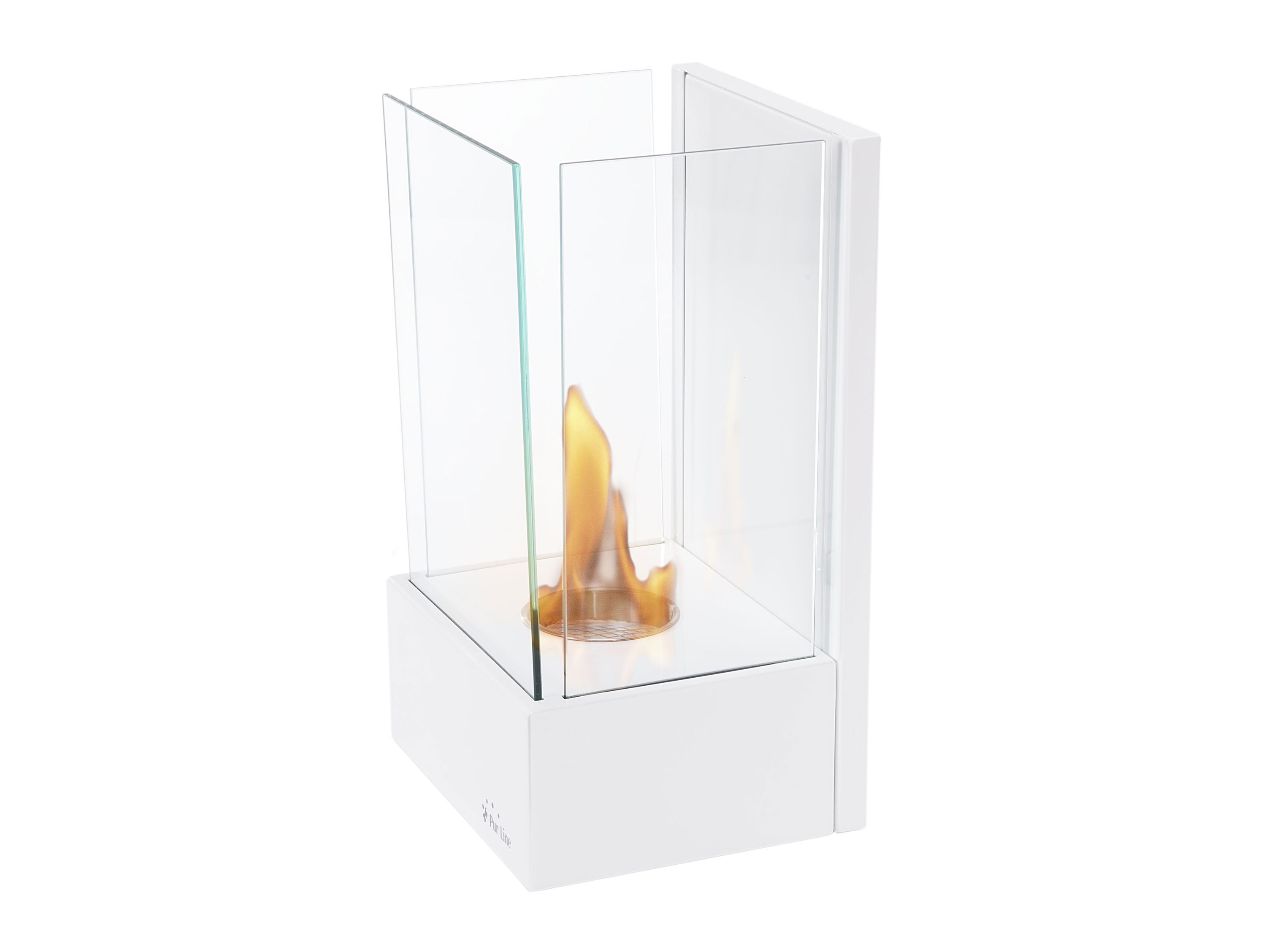 aus PURLINE gehärteten Stahl weißen Watt) Gläser (750 Biokamin Design drei Bioethanol-Wandkamin mit senkrechtes wandmontierter
