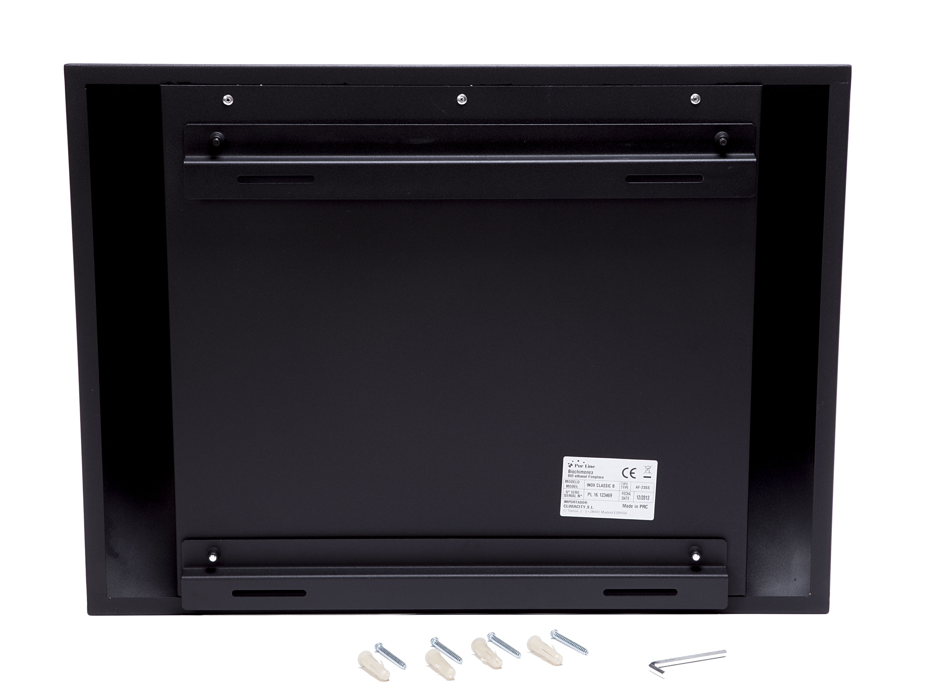 Schwarze Box mit Befestigungsmaterial.