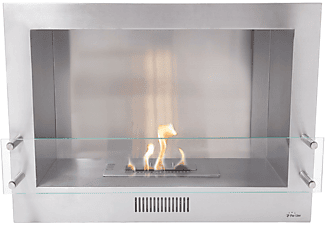 PURLINE Bioethanol-Wandkamin aus Stahl mit gehärtetem Glas wandmontierter Biokamin (3000 Watt)