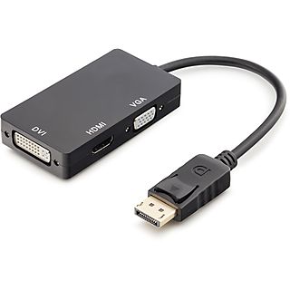 Cables DVI - UNOTEC ADAPTADOR DE DISPLAYPORT A DVI-I + VGA + HDMI, 300