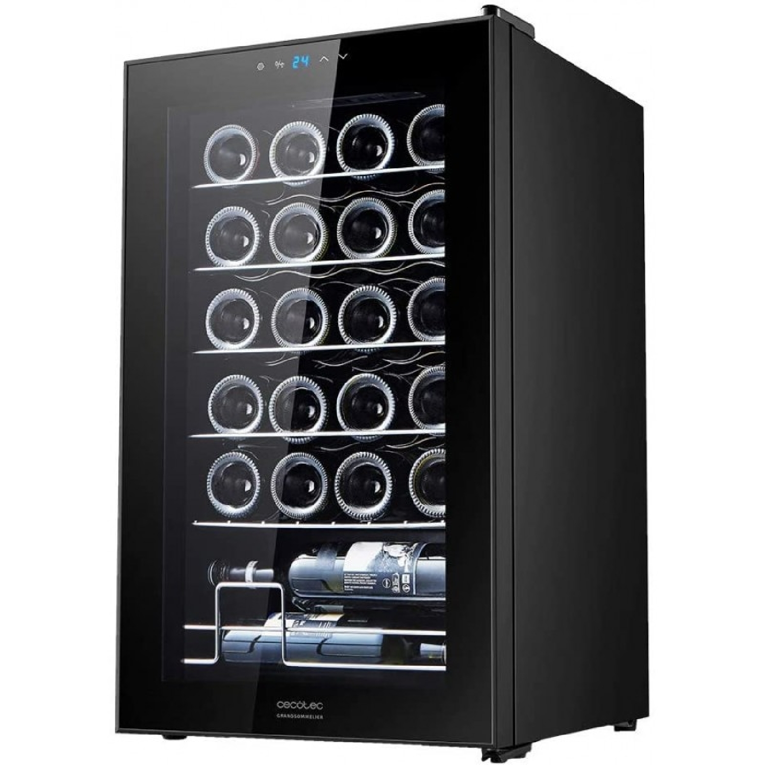 Vinotecas - CECOTEC Vinoteca GrandSommelier 24000 Black Compressor, 0, negro