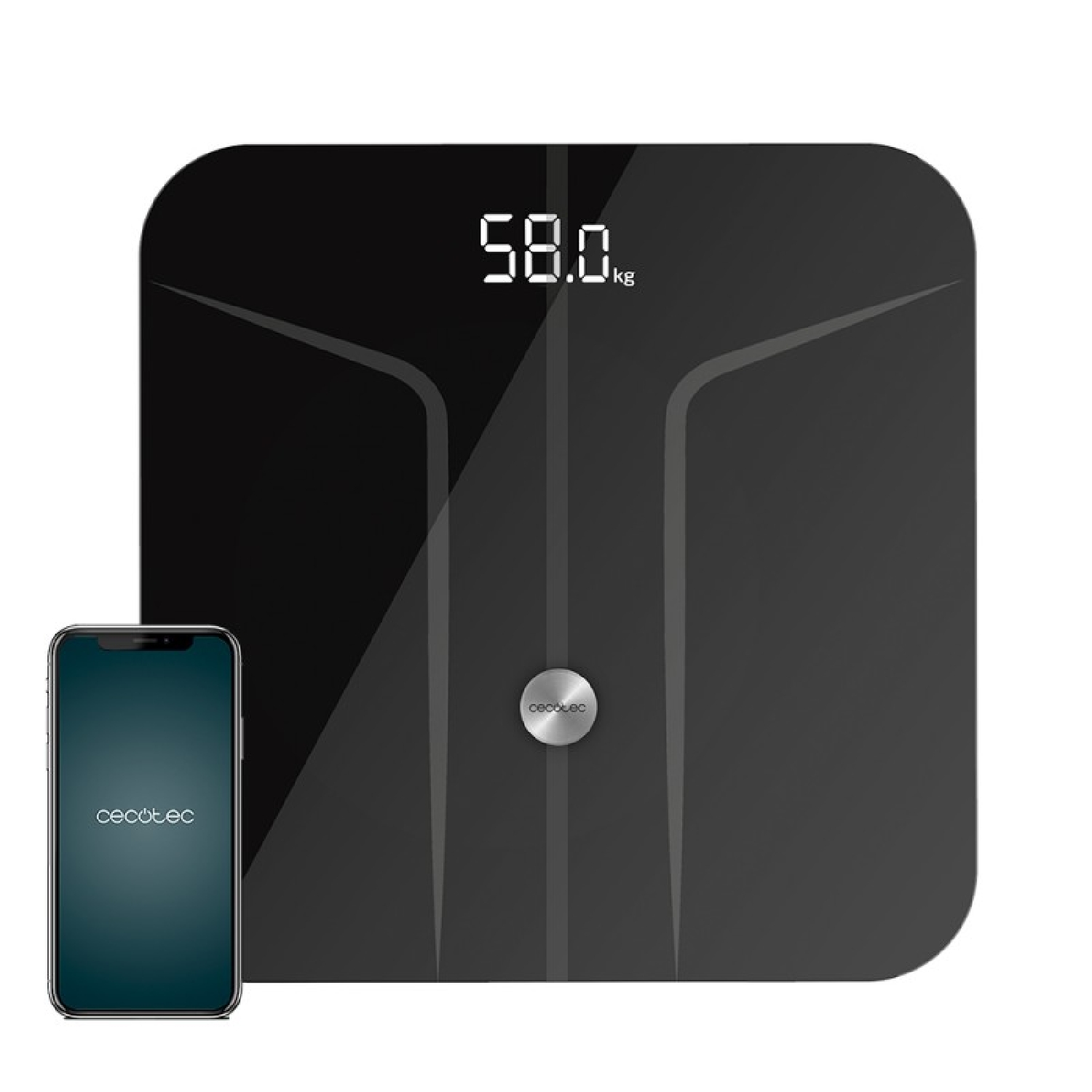 Báscula de baño - Surface Precision 9750 Smart Healthy CECOTEC, Black