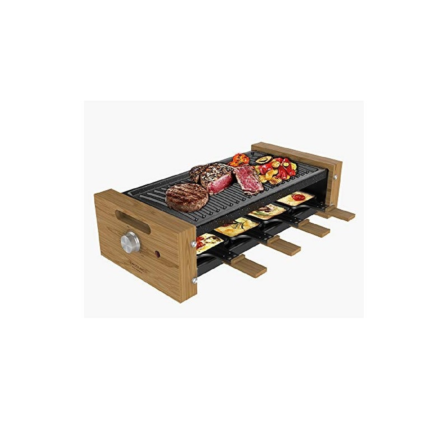 Cecotec - Raclette de madera Cheese&Grill 8200 Wood Black CECOTEC, Negro