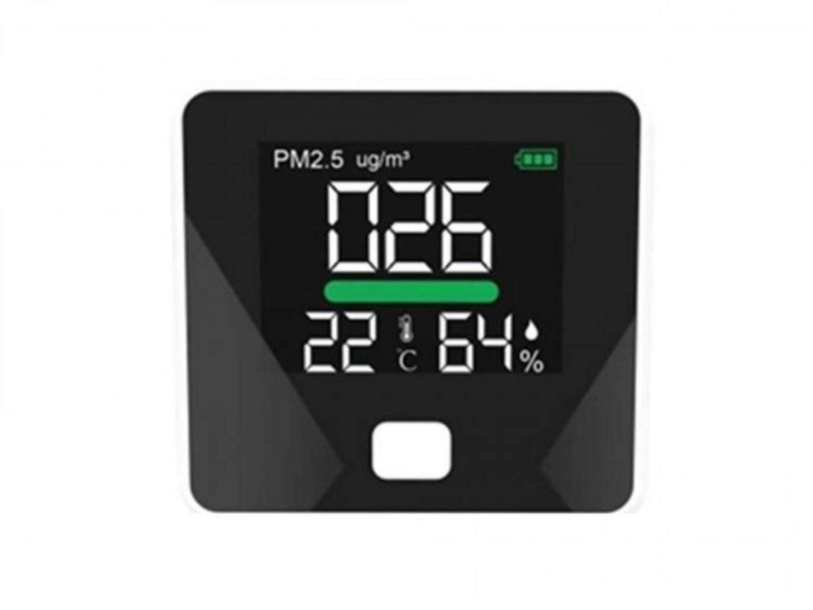 PURLINE Luftqualitätsmessgerät mit 3 Funktionen und Wetterstation PM2.5-Sensor