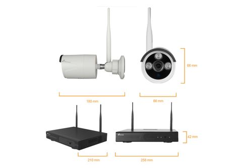 Sistema de videovigilancia CCTV - Kit de videovigilancia Wifi, 2K, 8  canales y 4 cámaras Nivian NIVIAN, Función de visión nocturna, Blanco