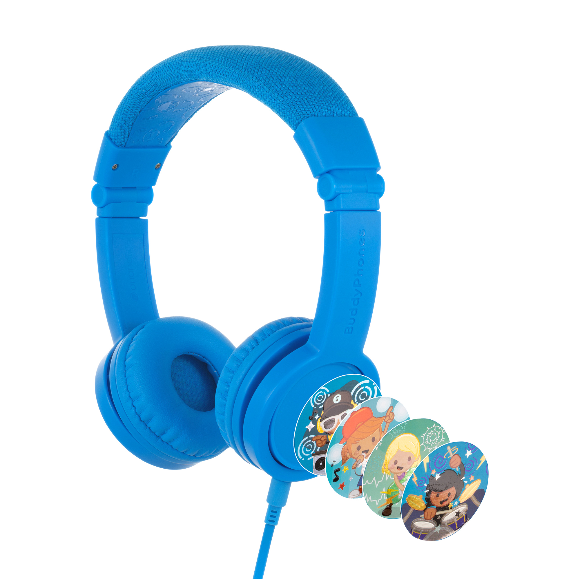 Kopfhörer BUDDYPHONES Blau Explore Lautstärkebegrenzende Plus On-ear Kinder-Kopfhörer, Kinder