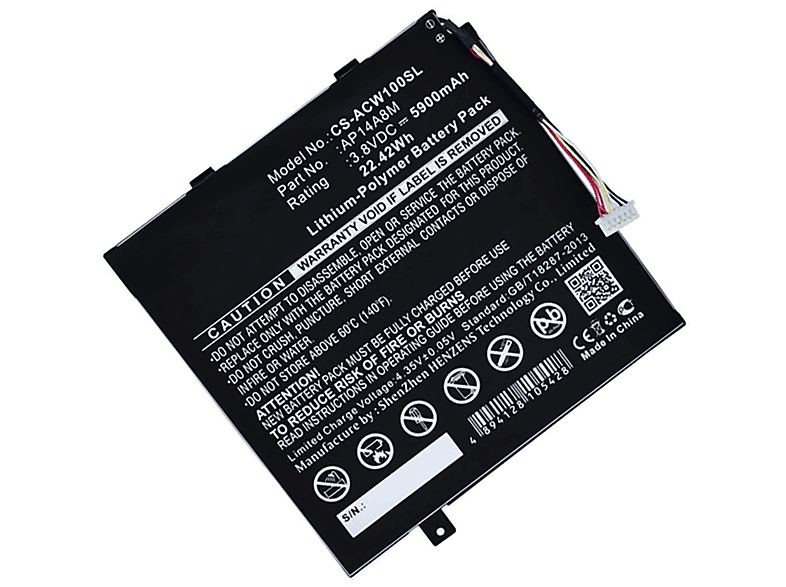 MOBILOTEC Akku kompatibel mit mAh Acer Akku, 5900 Li-Pol Iconia 3.8 10 Volt, Tab (A3-A20) Li-Pol