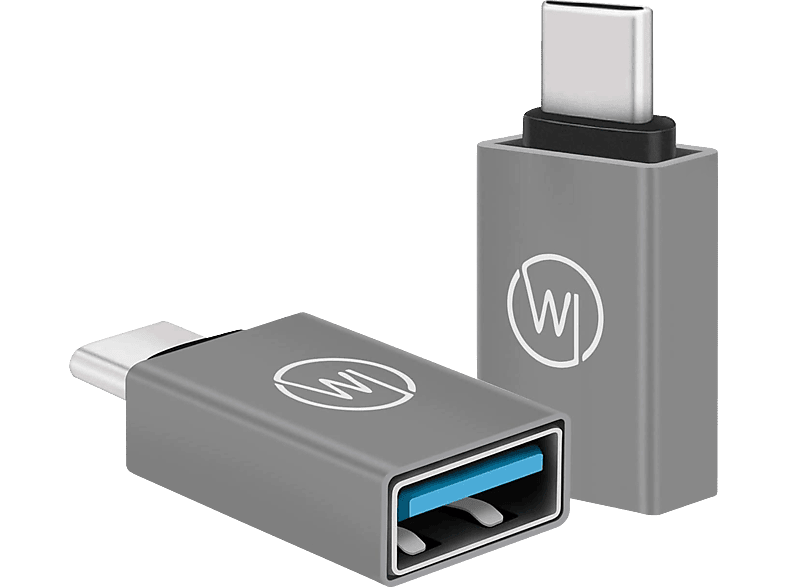 WICKED CHILI 2 Stück OTG 3.2 Gen.1 USB-C auf USB-A Adapter für iPad Pro, Air, MacBook, Galaxy, Surface & Laptop USB C Stecker für Festplatte und Stick