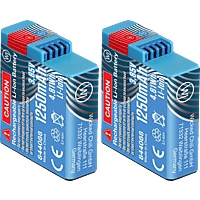 WICKED CHILI 2x Akku für GoPro Hero8 Hero7 Hero6 Hero5 & Hero 8, 7, 6, 5, 2018, AHDBT-801 Batterie, Ersatz-Akku, Blau