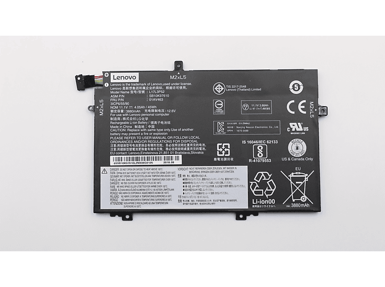 LENOVO Original Akku für Lenovo 20LS0015UK Li-Pol Notebookakku, Li-Pol, 11.1 Volt, 4120 mAh