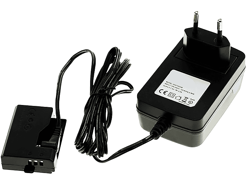 MOBILOTEC Netzteil-Kuppler kompatibel mit Canon Netzteil/Ladegerät Volt, Canon, LP-E10 schwarz 7.4