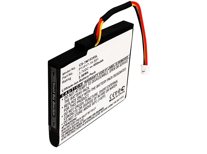 MOBILOTEC P11P17-14-S01 mAh Li-Ion mit 800 Akku kompatibel Akku, Volt, TomTom 3.7 Li-Ion,