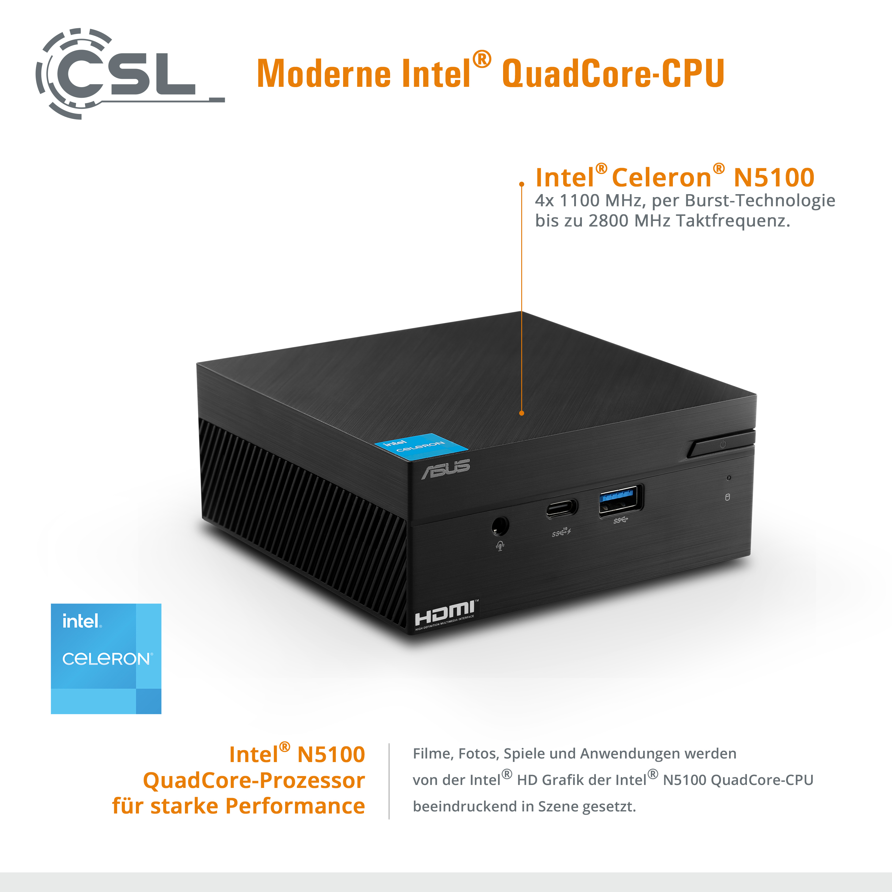 ASUS PN41 / 1000 GB 10 Intel® (64 SSD M.2 Bit), / Win 16 Pro, 1000 GB Pro GB 16 GB 10 RAM, / Windows SSD, Mini-PC