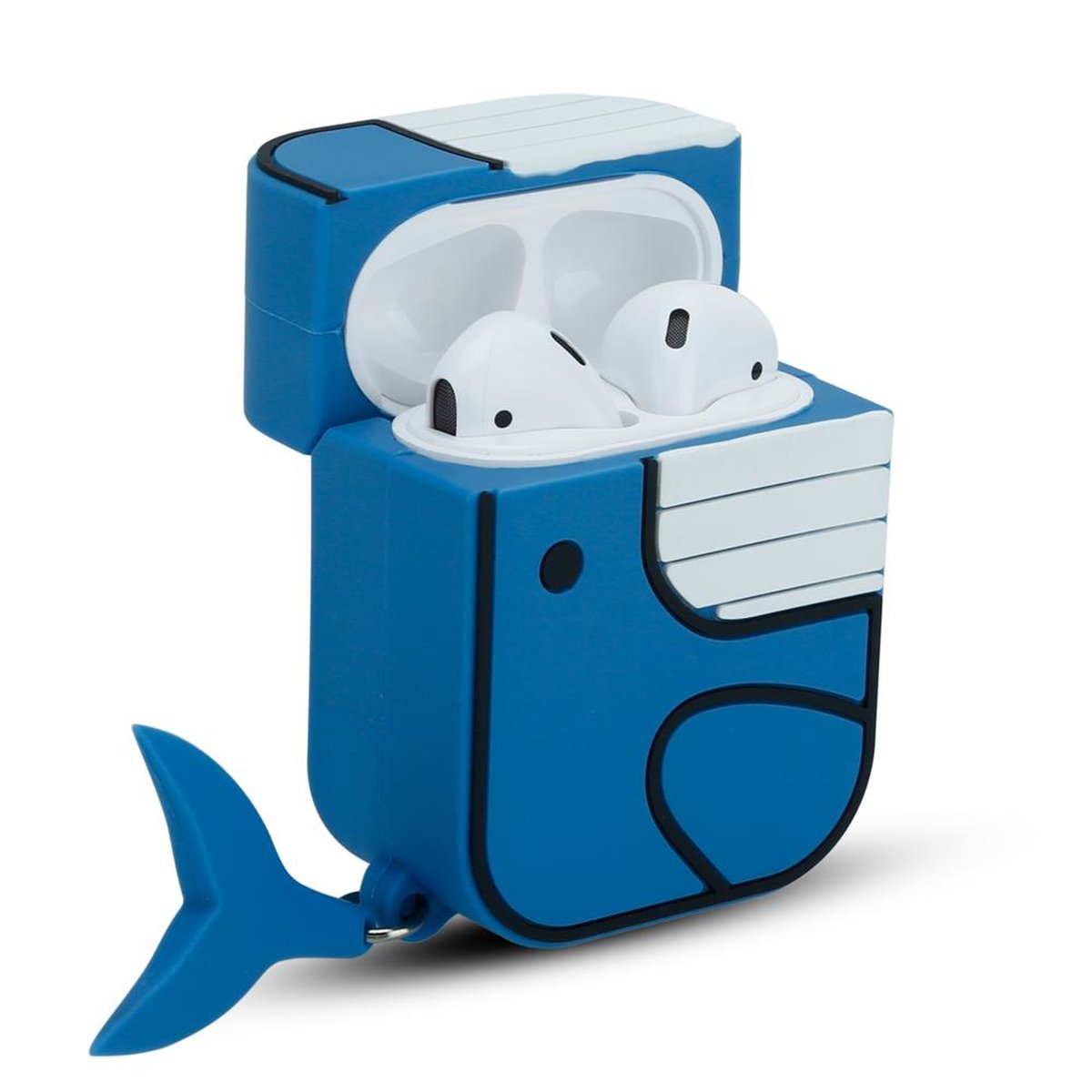 CADORABO Kopfhörer Schutzhülle 2, Schlüsselanhänger, AirPod Case & Blue Whale Apple, 1 3D Sleeve