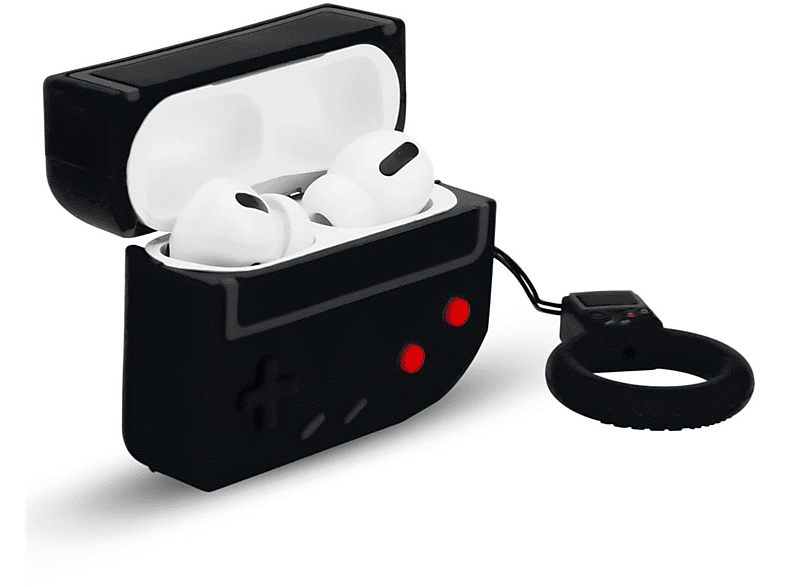 CADORABO Kopfhörer Schutzhülle 3D Case Schlüsselanhänger, Sleeve, Apple, AirPod PRO 2, Retro Game Black