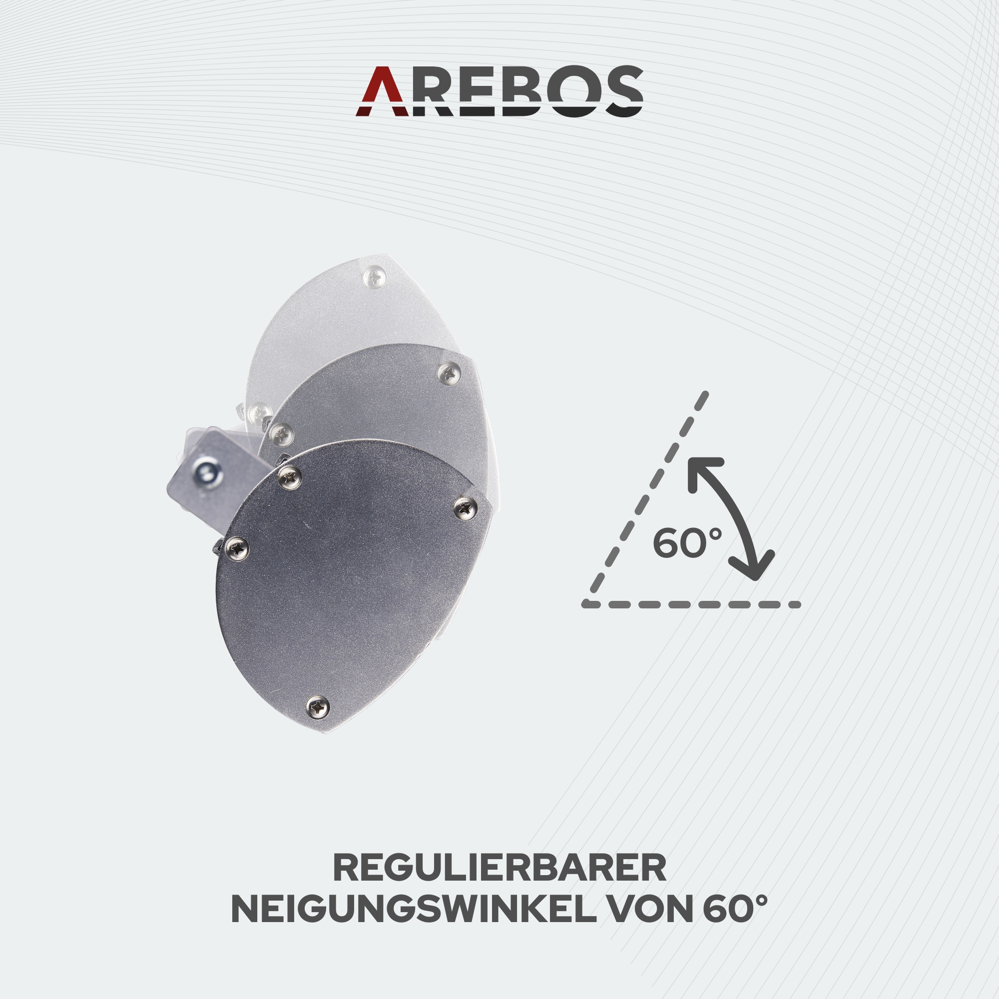AREBOS 3 Heizstrahler Fernbedienung, Heizstufen Heizstrahler | mit Infrarot Gastro-Bar Silber Quarzstrahler