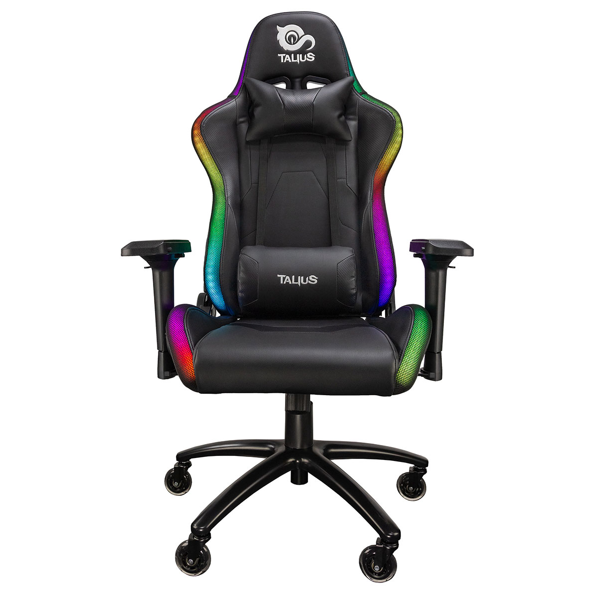 Talius Camaleon Rgb silla gaming negra 4d butterfly profesional leds reposabrazos basculante espuma alta densidad gas clase 4 metal ruedas 75mm