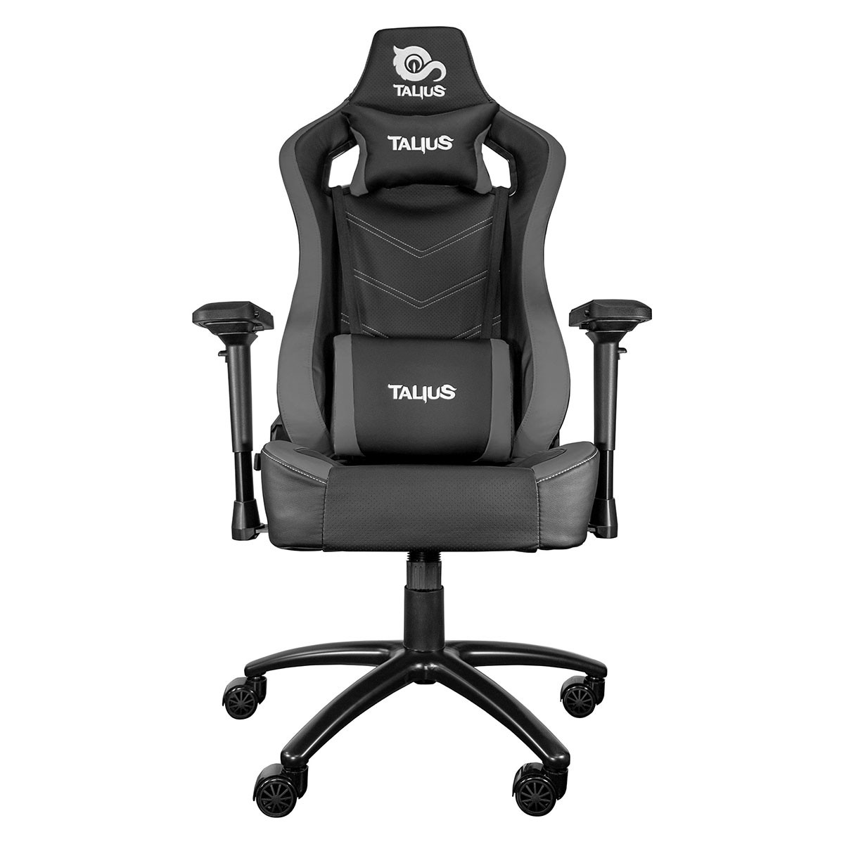 Silla Gaming Talius vulture basculante negra y gris butterfly metal ruedas nylon hasta 120 kg clase 4 profesional reposabrazos 4d altura ajustable alto respaldo