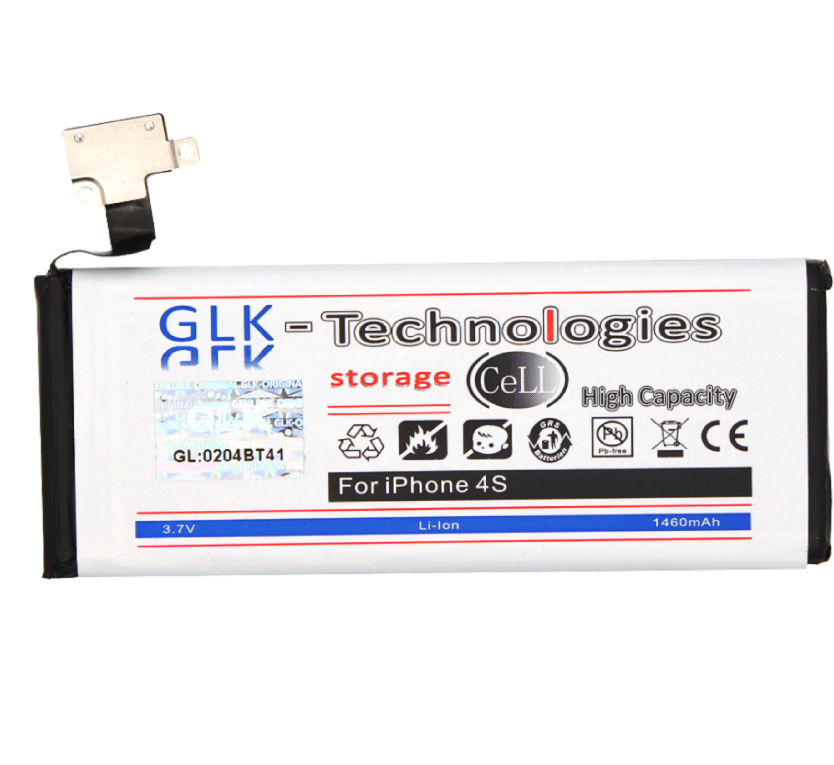 Akku |1460 mAh Ersatz GLK-TECHNOLOGIES Werkzeug iPhone Volt, 3.8 für Power Set inkl. 4S | Lithium-Ionen, Akku, 1460mAh Lithium-Ionen-Akku Ersatz Smartphone High Battery