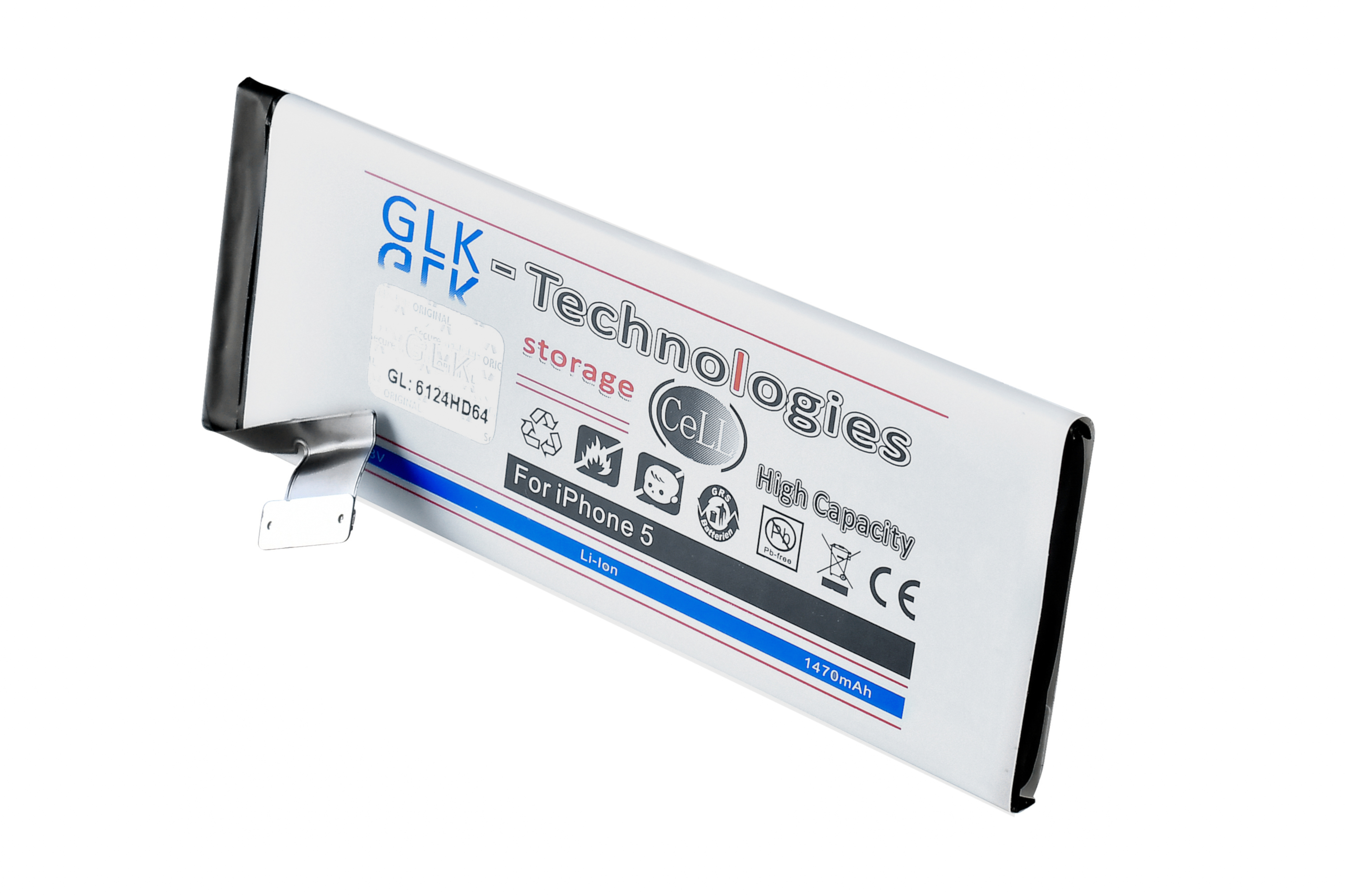 GLK-TECHNOLOGIES Verbesserter Ersatz Lithium-Ionen, Lithium-Ionen-Akku inkl. mAh Volt, Smartphone | 5 Battery für Set Werkzeug 1470 Akku, 3.8 Akku Ersatz 1470mAh iPhone