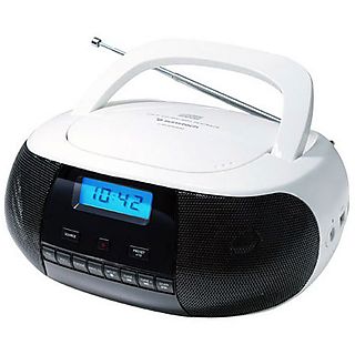 Radio  - Sunstech Radio CD CRUSM400WT White 2 * 1W RMS CD/R/RW/MP3/WMA FM USB/AUX-IN Pantalla LCD SUNSTECH, Blanco