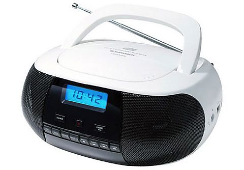 Radio  - Sunstech Radio CD CRUSM400WT White 2 * 1W RMS CD/R/RW/MP3/WMA FM USB/AUX-IN Pantalla LCD SUNSTECH, Blanco