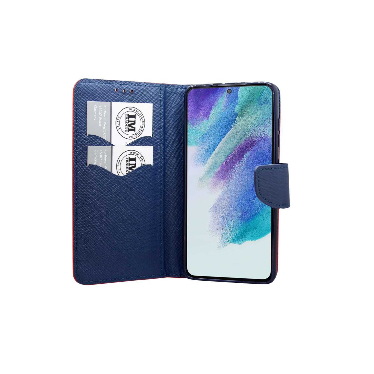 Samsung, FE, Bookcover, COFI Rot-Blau Galaxy S21 Buch-Tasche,