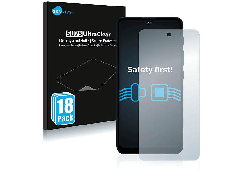 SAVVIES 18x klare Schutzfolie(für Motorola Moto E30)