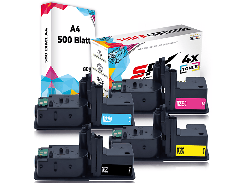 Toner SPS S-17478 Schwarz (TK-5230 Gelb Magenta BKCYM) Cyan