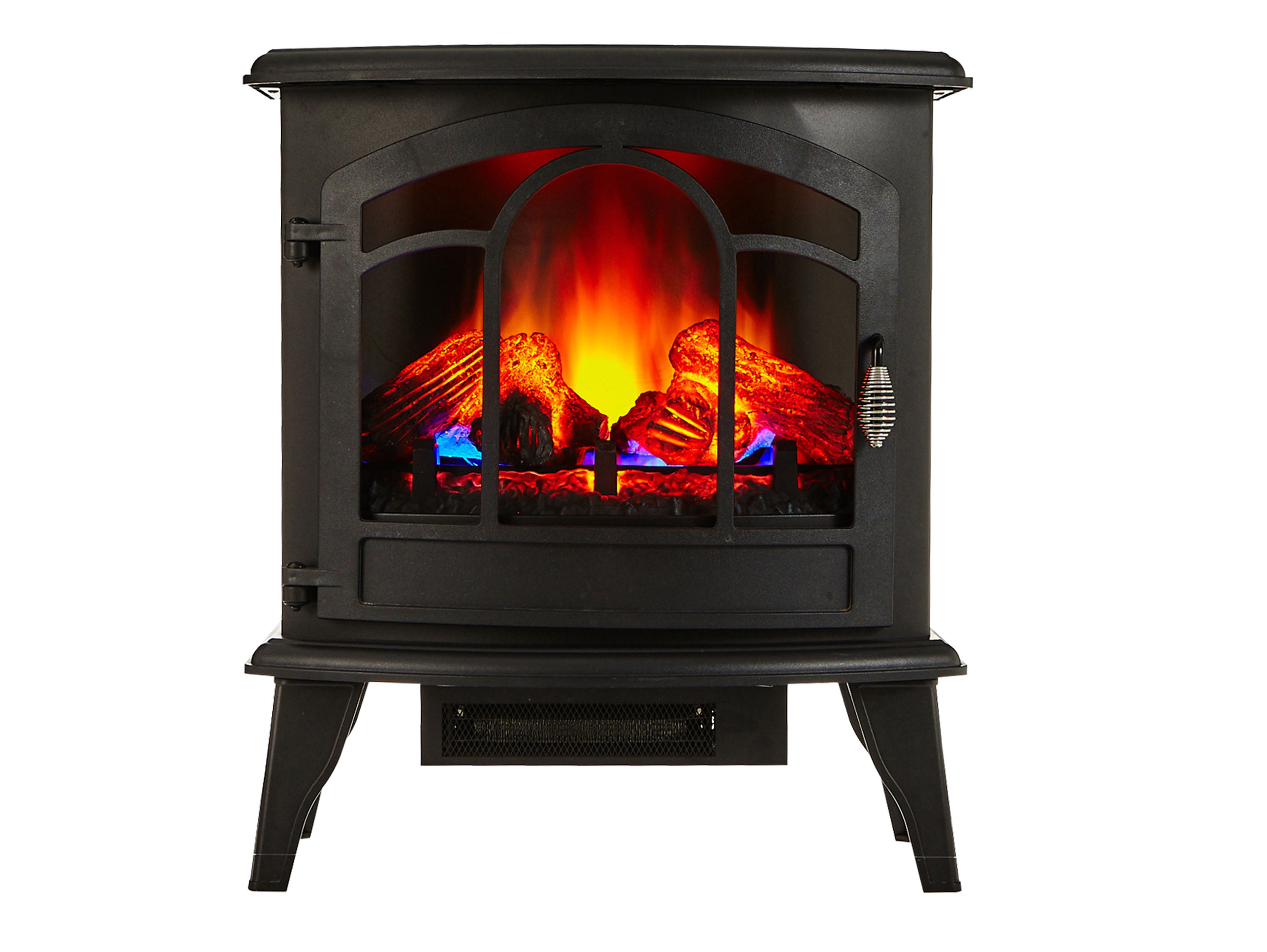 Chimeneas Purline Che390 negro de suelo tipo estufa con mando 2000w