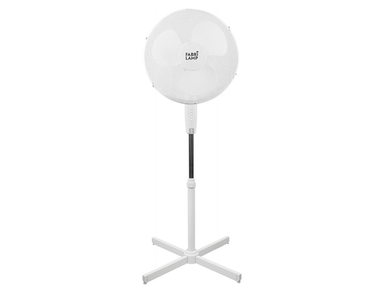 FABRILAMP Bodenventilator 50 W 3 Geschwindigkeiten (50 und Höhe Watt) Grau Standventilator verstellbarer mit