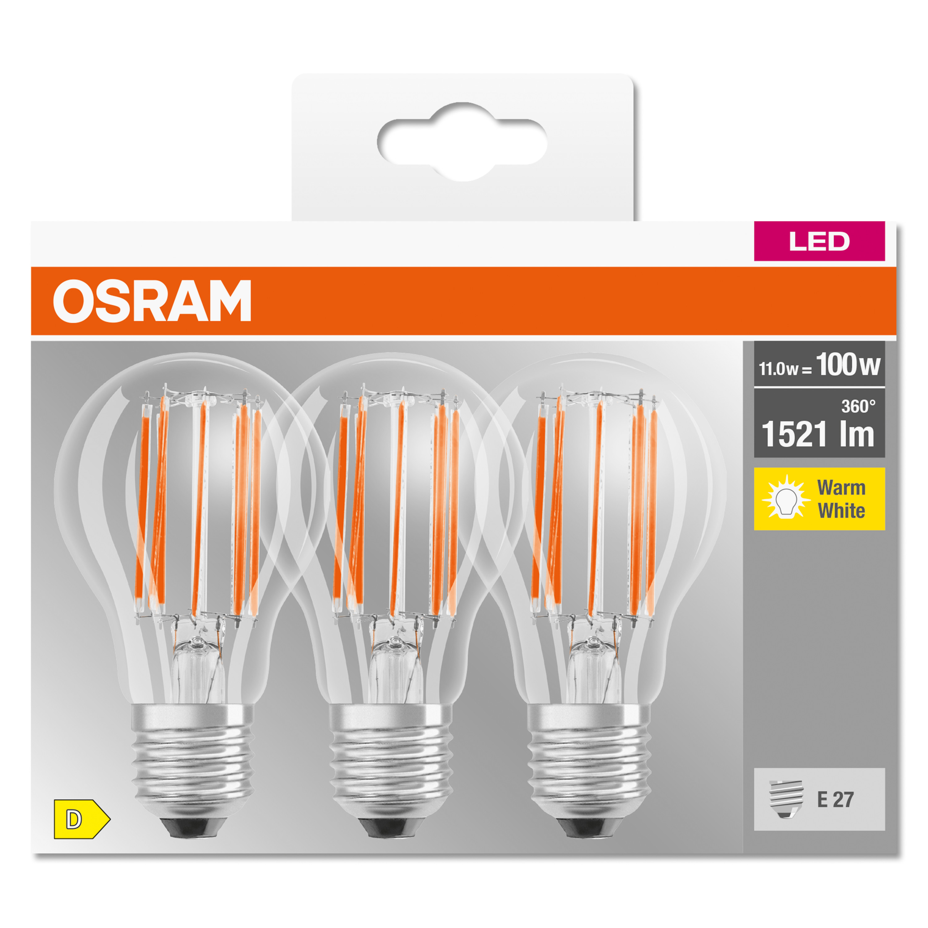 lumen OSRAM  Lampe Warmweiß LED LED 1521 CLASSIC A BASE