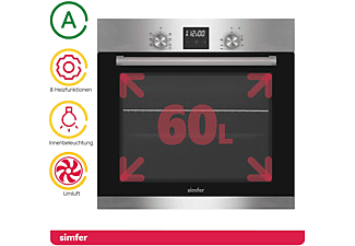 SIMFER SMF-BO 6029 Einbau-Backofen, 60 cm, 7 Funktionen, 2-fach ...