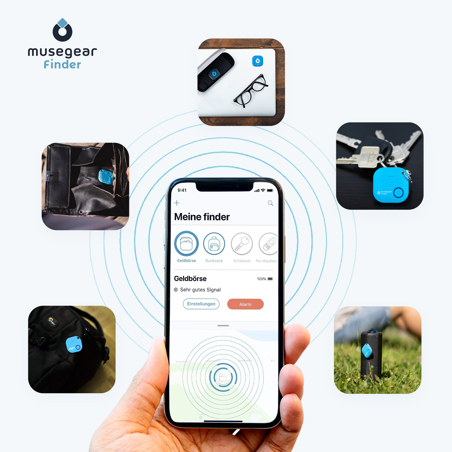 MUSEGEAR Schlüsselfinder aus mit Bluetooth Schlüsselfinder App Deutschland Bluetooth
