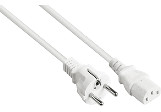 GOOD CONNECTIONS Schutzkontakt-Stecker Typ E+F (CEE 7/7, gerade) an C13 (gerade), weiß, 0,75 mm² Stromkabel, weiß