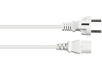 GOOD CONNECTIONS Schutzkontakt-Stecker Typ E+F (CEE 7/7, gerade) an C13 (gerade), weiß, 0,75 mm² Stromkabel, weiß