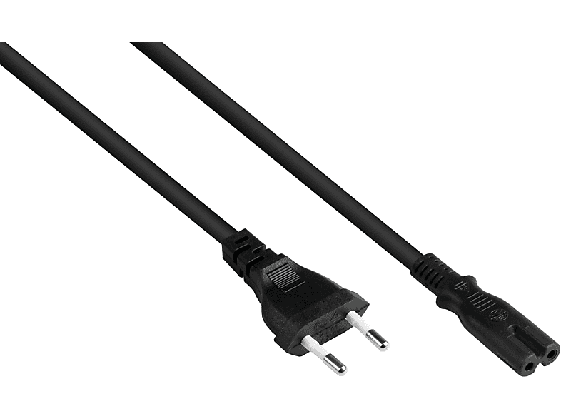 GOOD CONNECTIONS schwarz, Typ (gerade), mm² C Buchse schwarz (gerade) an 8 Euro-Euro-Stecker Stromkabel, 0,75 C7/Euro