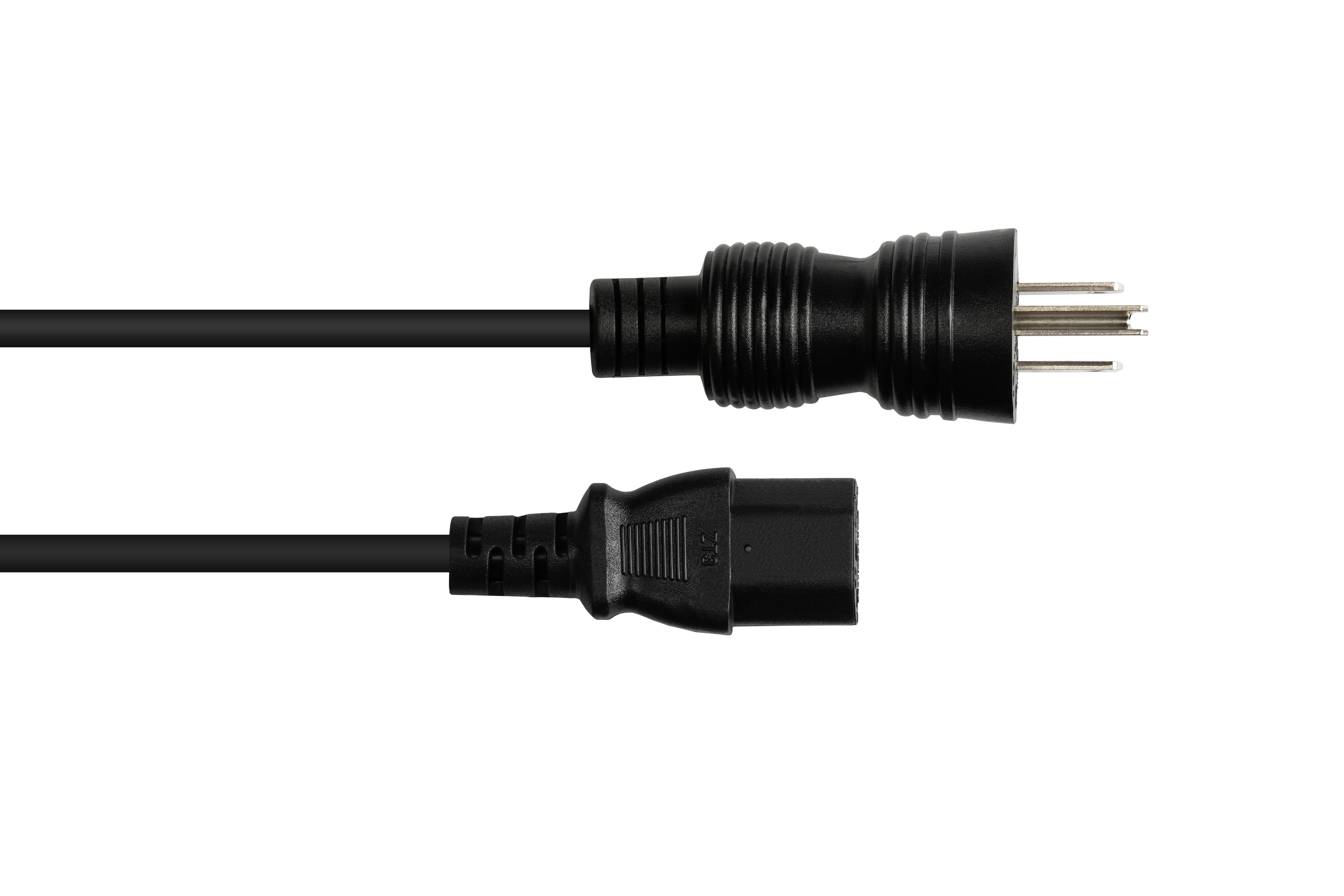 KABELMEISTER Amerika/USA AWG18 HOSPITAL GRADE schwarz, schwarz an B UL/CSA, C13 5-15P) (gerade), Netz-Stecker Stromkabel, (NEMA Typ