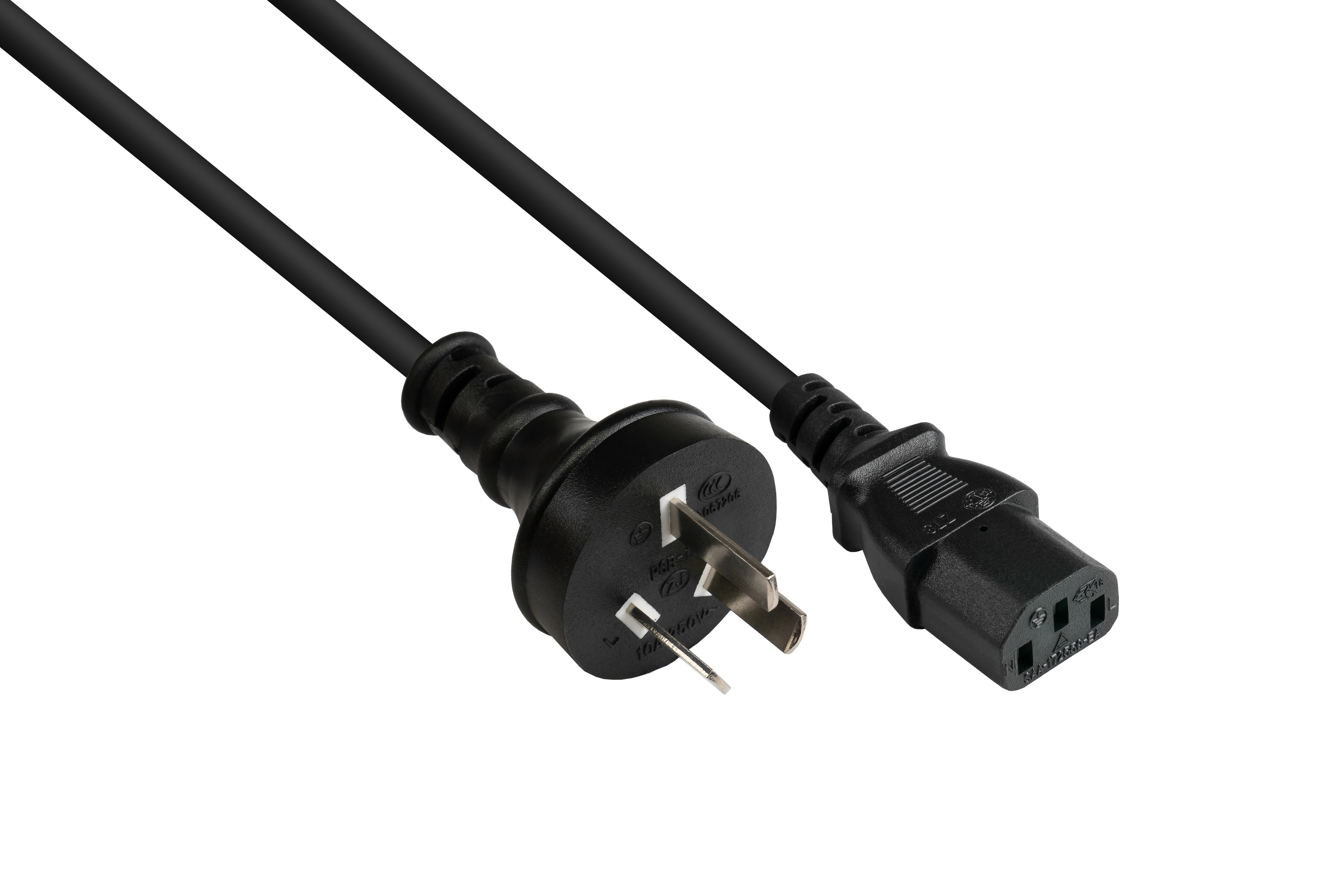 an C13 CONNECTIONS 0,75 Netz-Stecker Typ (gerade) GOOD schwarz China I CCC, mm² Stromkabel, (gerade), schwarz,