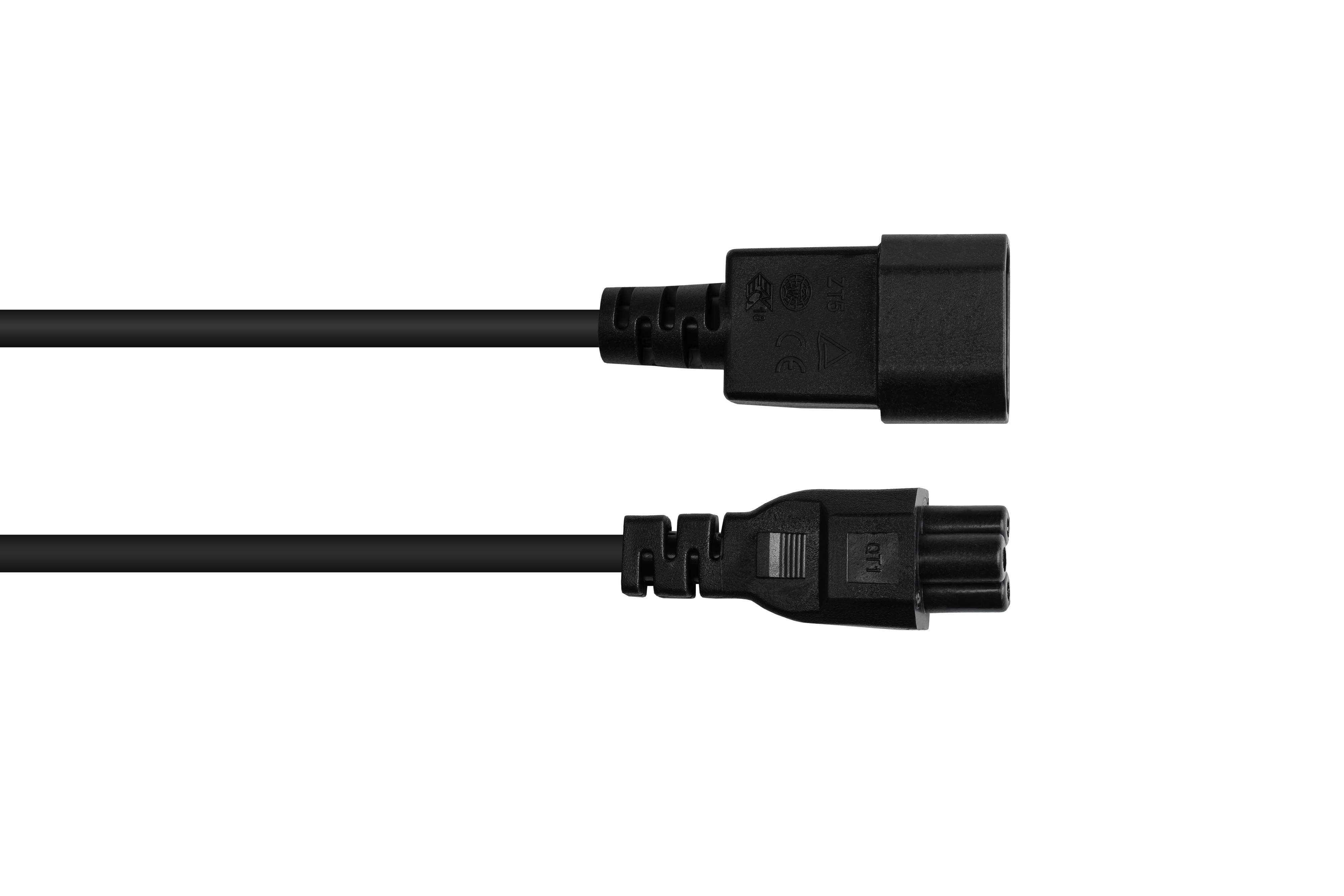GOOD CONNECTIONS 0,75 an mm² schwarz (gerade) Kaltgeräteverlängerung C14 C5 (gerade), schwarz, Stromkabel