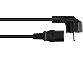 GOOD CONNECTIONS Schutzkontakt-Stecker Typ E+F (CEE 7/7, gewinkelt) an C13 (gerade), schwarz, 0,75 mm² Stromkabel, schwarz