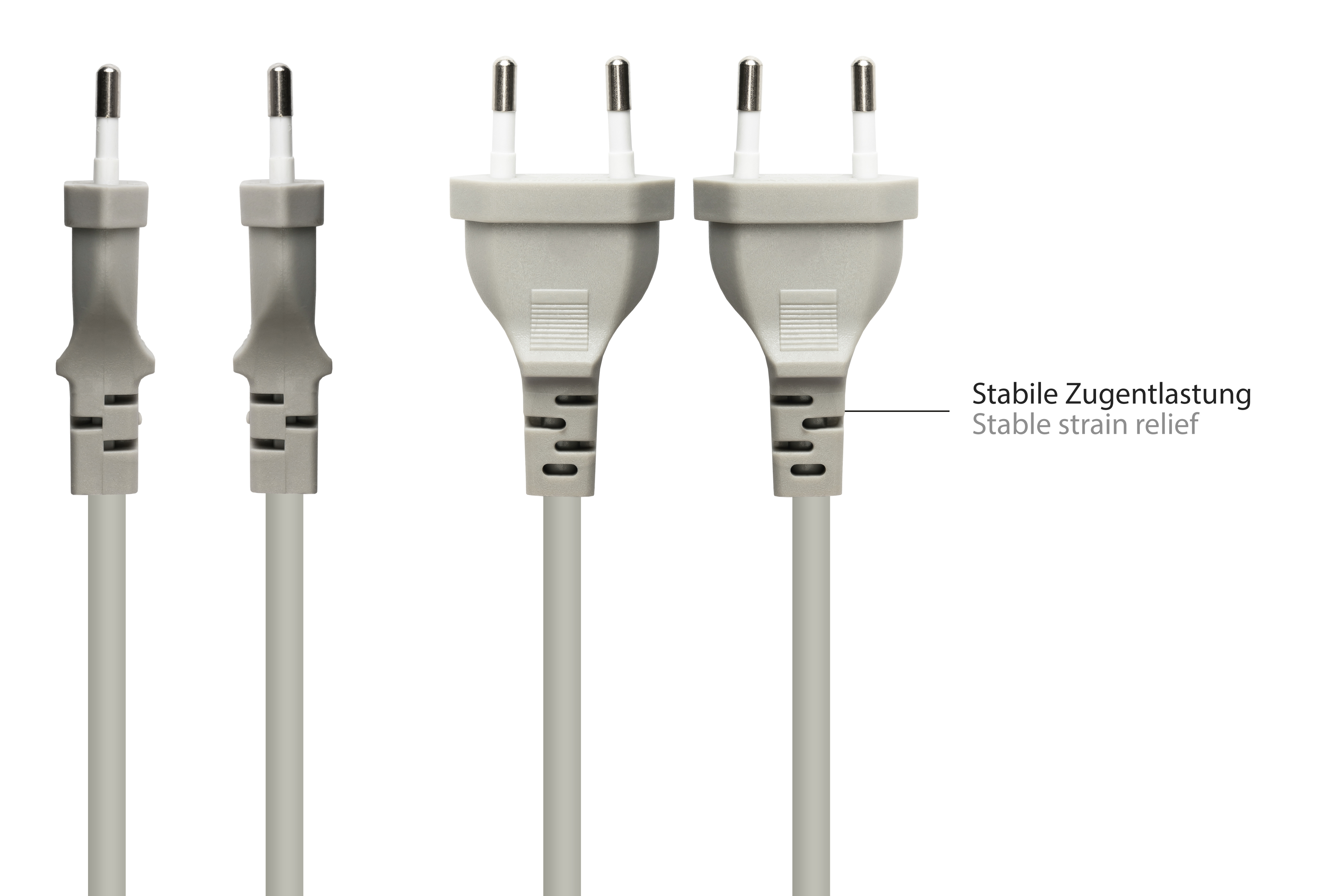 Stromkabel, an C Euro-Euro-Stecker grau, mm² Typ CONNECTIONS C7/Euro grau Buchse (gerade), GOOD (gerade) 8 0,75