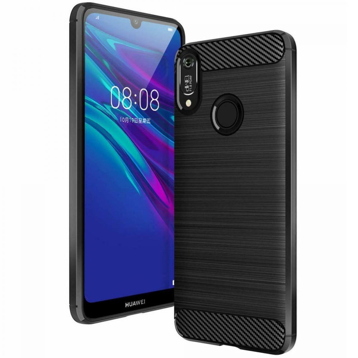 CASEONLINE Y6 Huawei, Backcover, Gebürstet, 2019, Schwarz