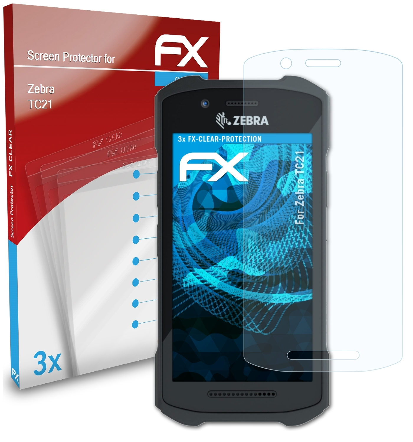 ATFOLIX 3x FX-Clear Zebra Displayschutz(für TC21)