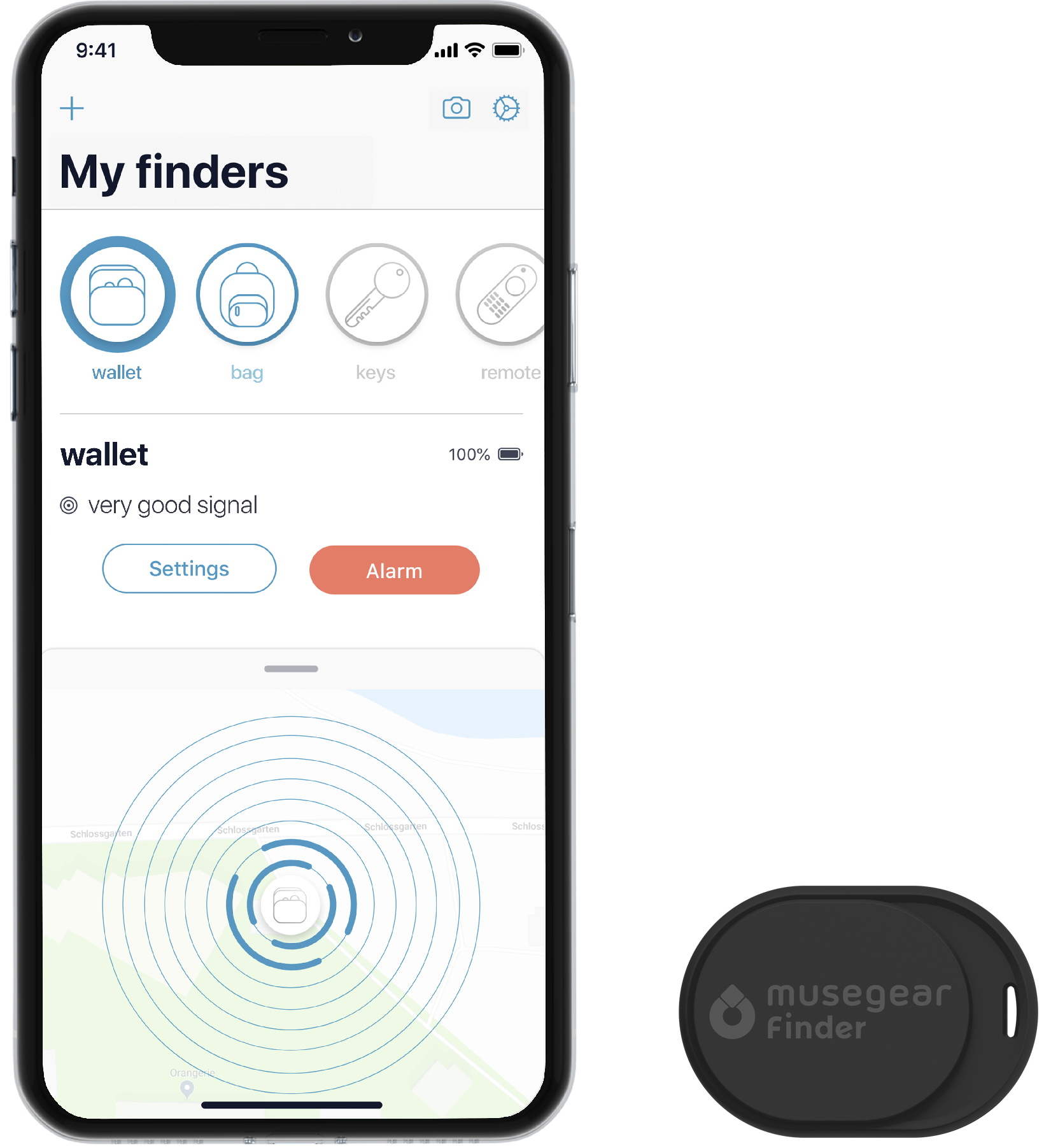 MUSEGEAR Bluetooth App aus mit Schlüsselfinder Bluetooth Deutschland Schlüsselfinder