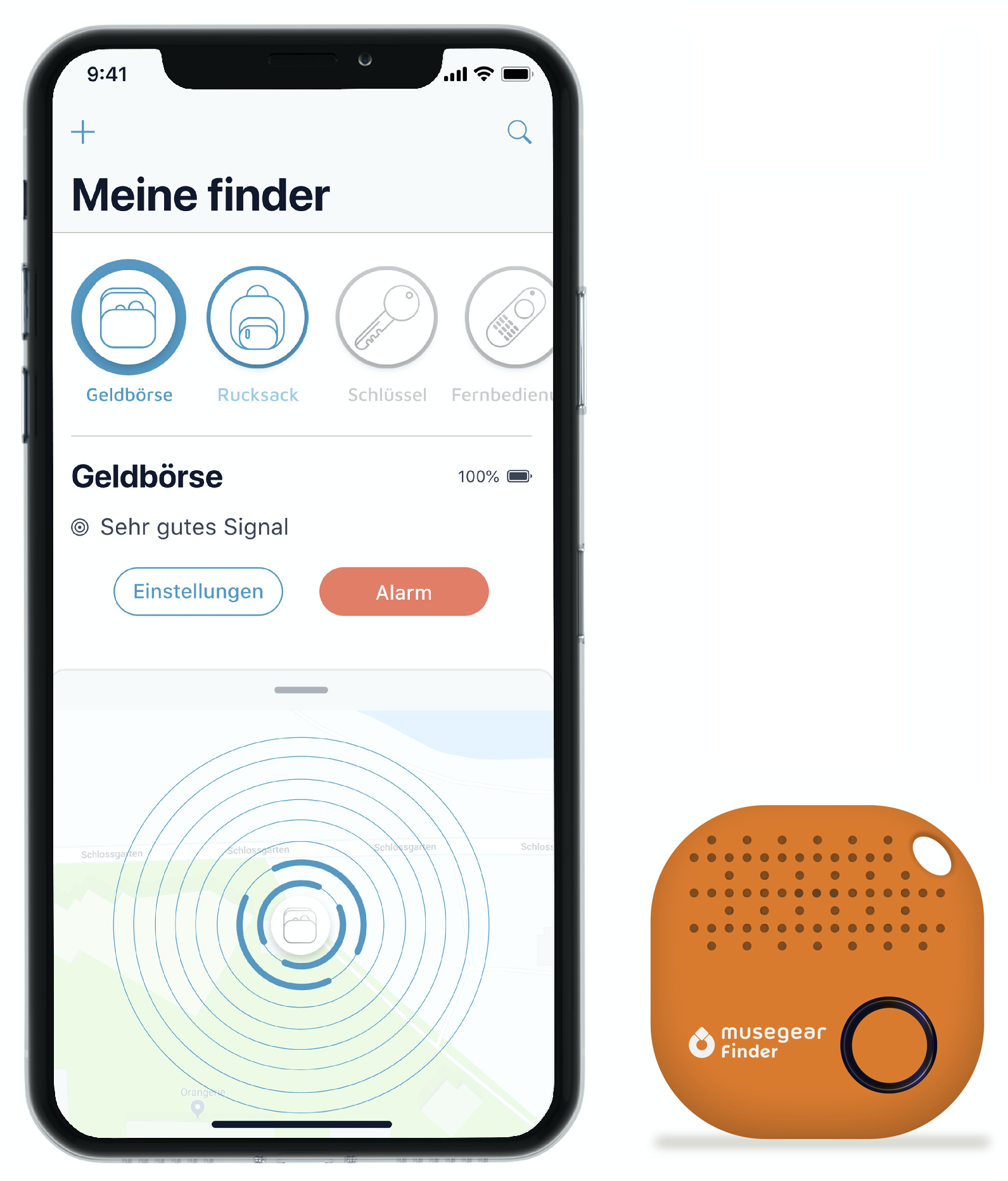 Bluetooth App Deutschland mit Schlüsselfinder Bluetooth Schlüsselfinder aus MUSEGEAR