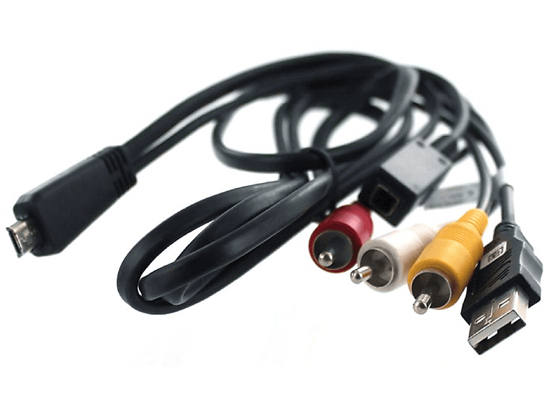 MOBILOTEC USB-/AV-Verbindungskabel kompatibel mit Sony DSC-HX7V Zubehör Sony, schwarz
